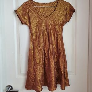 Shimmery gold mini dress